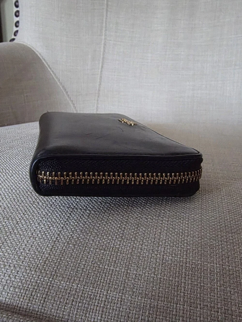 Coach Slim Black Leather Accordion Wallet